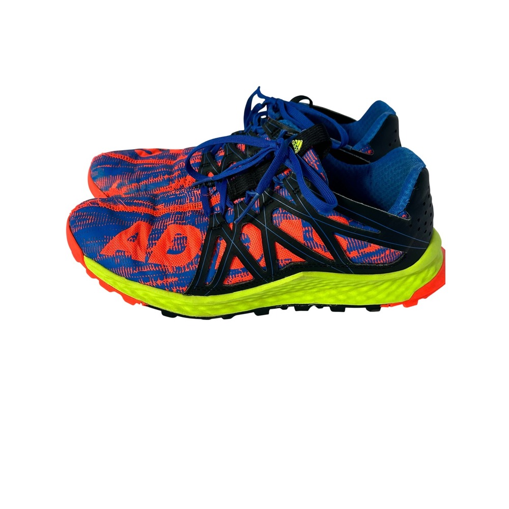 Adidas Running Shoes Mens Size 7 Blue Orange Neon Trail Running Sneakers